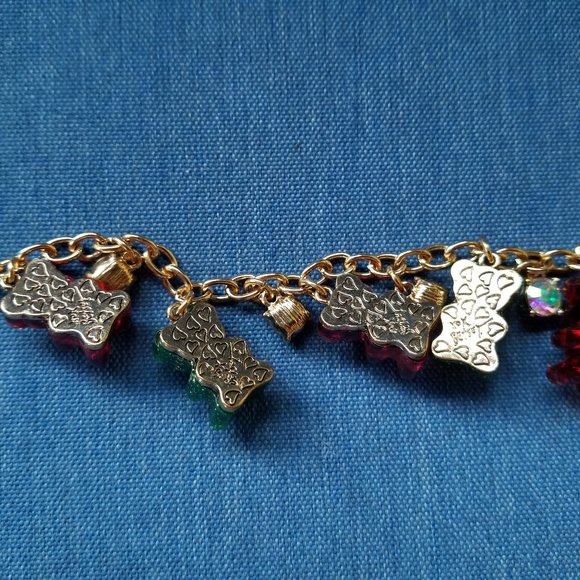 🧸🎄Betsey Christmas Holiday SPARKLE Gummy Bear Charm Bracelet - NWT🎄🧸 - Picture 3 of 8